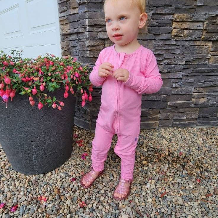 Tickle Me Pink Rib Bamboo Zippy