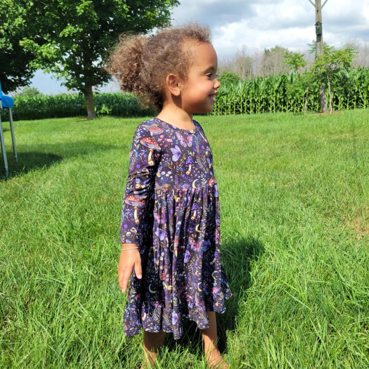 Midnight Moths Twirl Dress