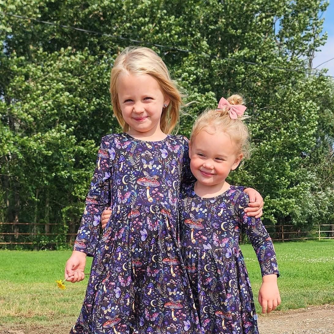 Midnight Moths Twirl Dress