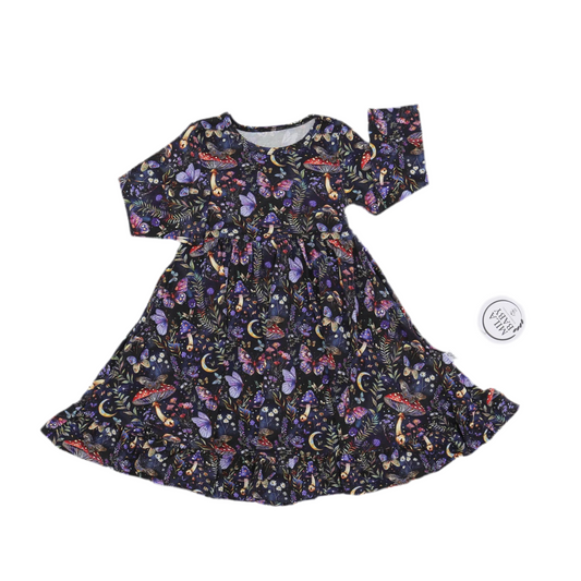 Midnight Moths Twirl Dress