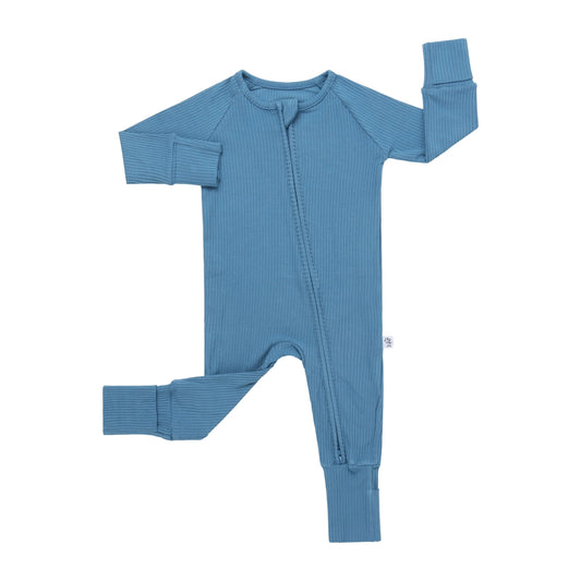 Blue Steel Rib Bamboo Zippy