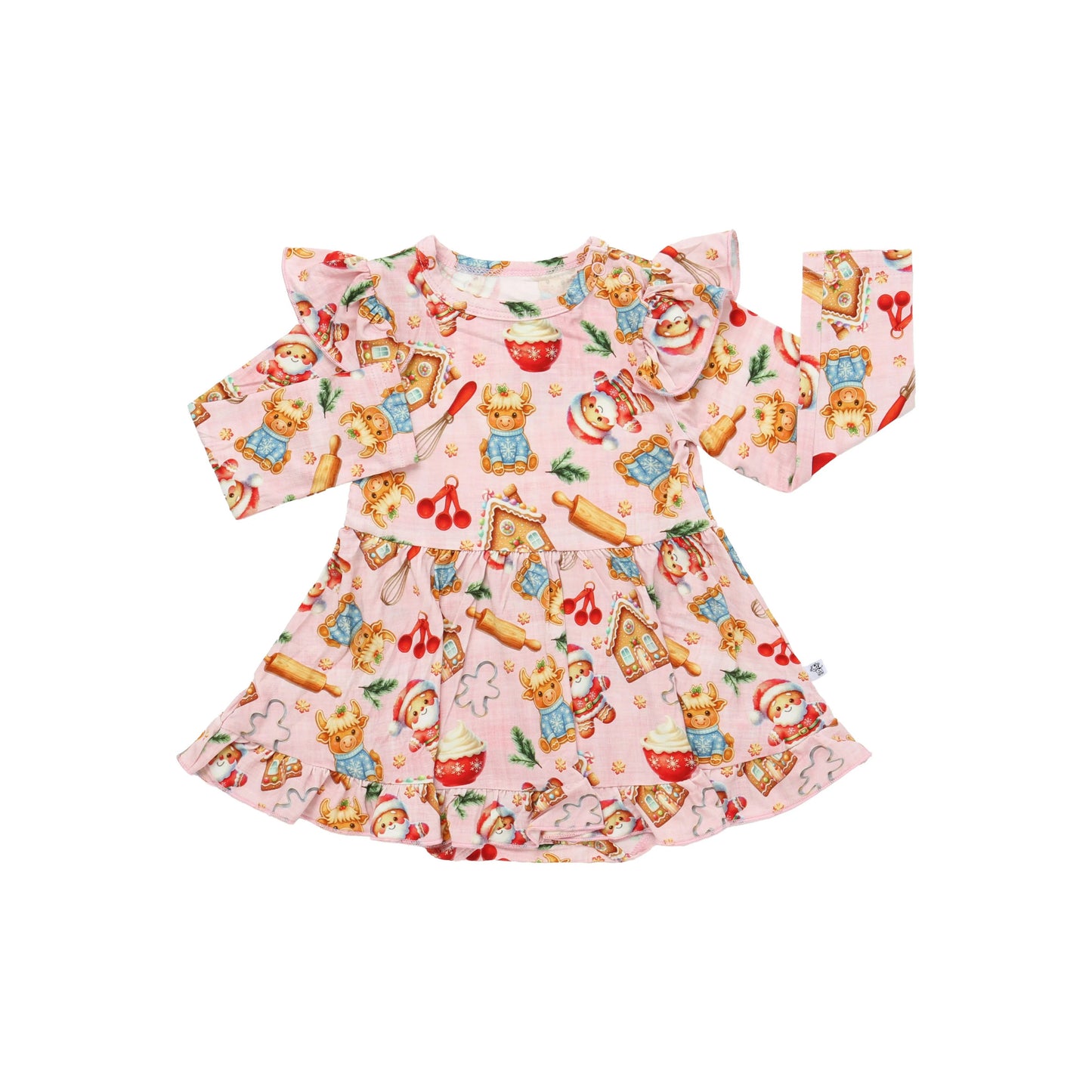 Pink Cookie Crew Christmas Twirl Bodysuit
