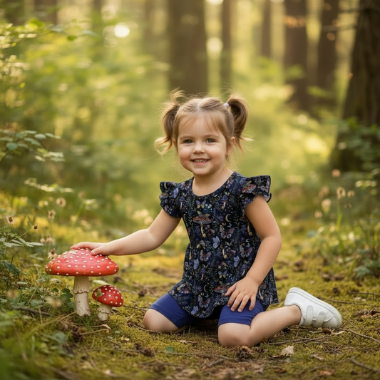 Midnight Moth Peplum Top & Biker Shorts PRE-ORDER